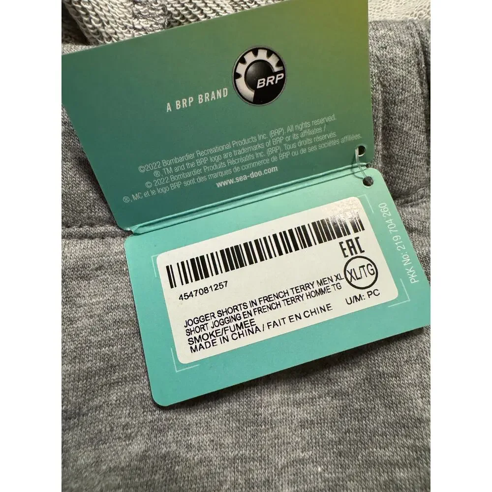 Sea-Doo Men’s French Terry Jogger Shorts Smoke Size XL - Picture 5 of 7